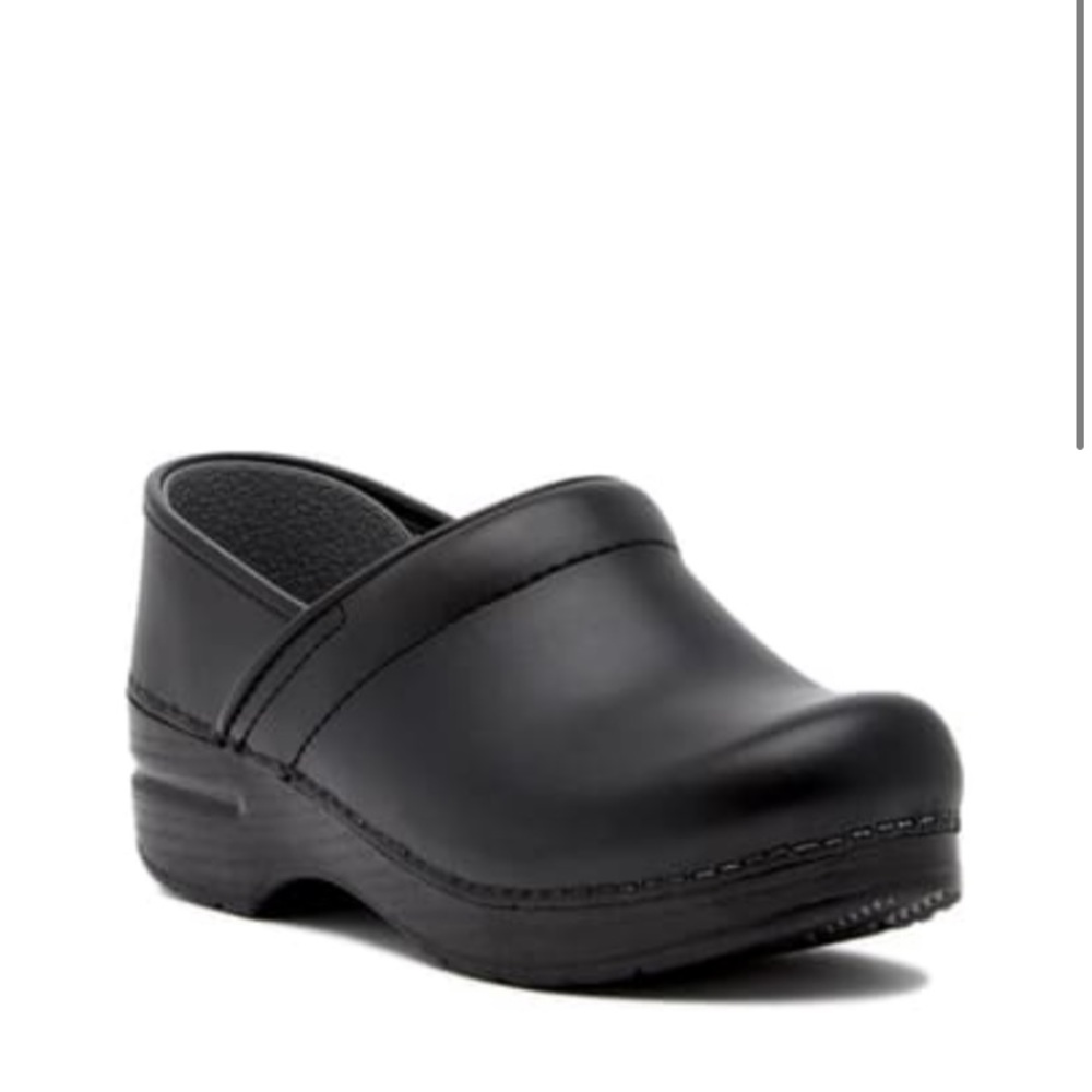 Dansko Matte Black Leather Clogs